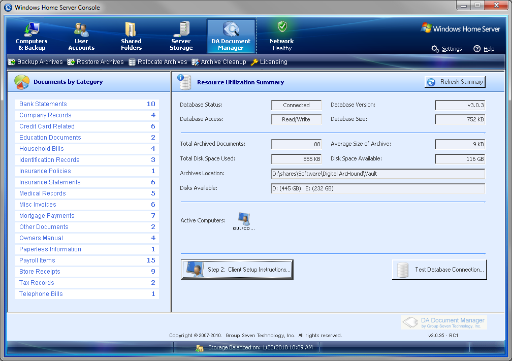 microsoft windows home server software